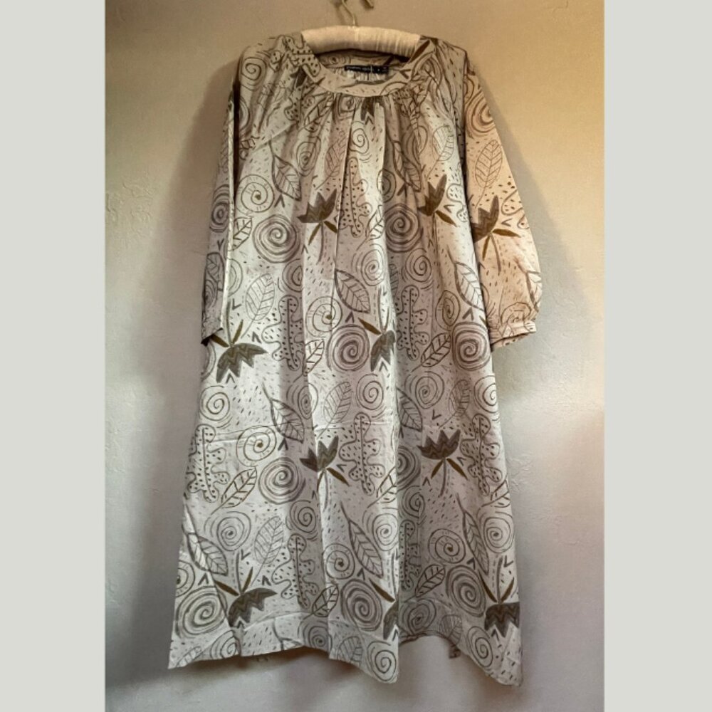 Gudrun Sjoden Womens Organic Cotton Krita Woven Dress Medium Lagenlook New $108